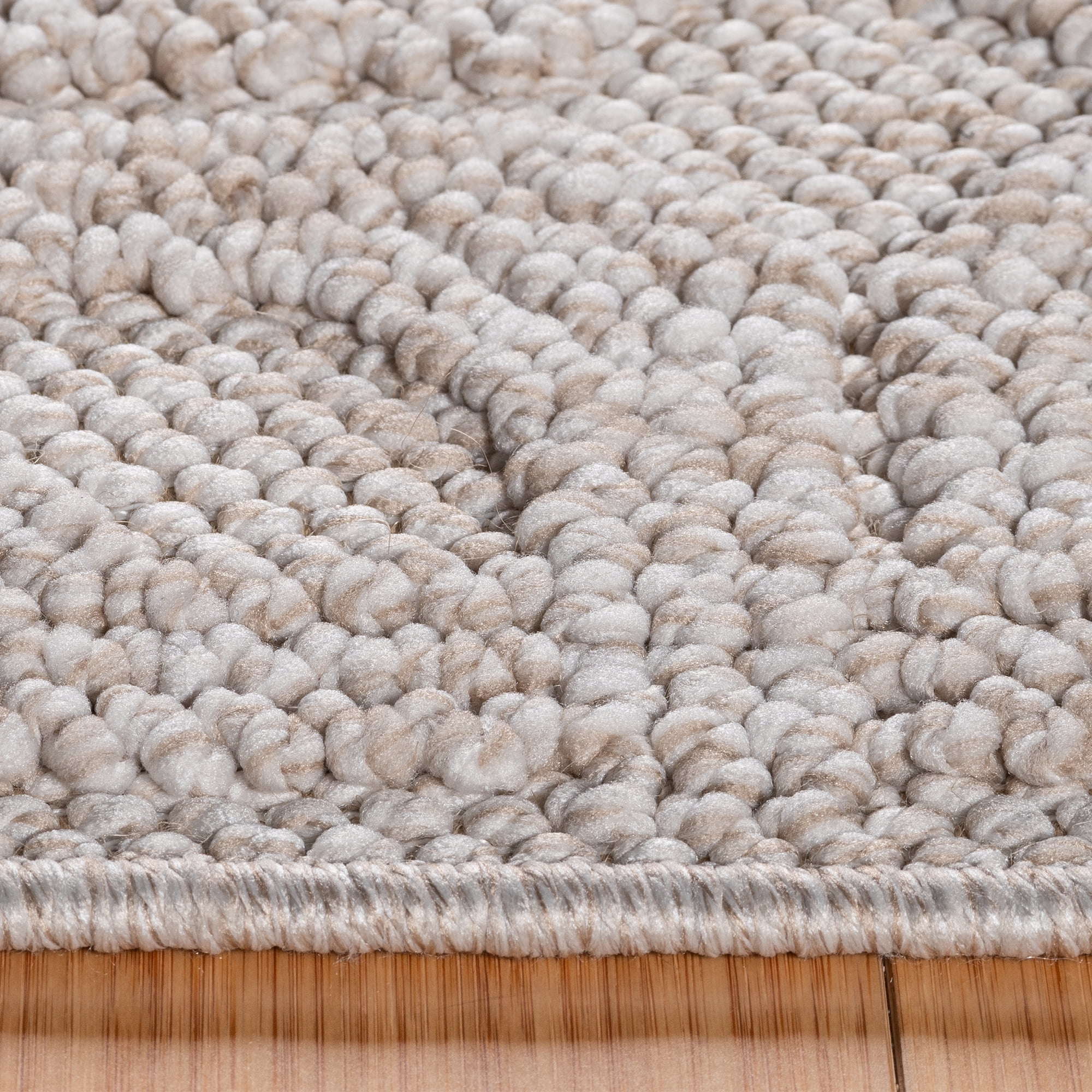 Gertmenian Malini Haley Beige Modern Geometric Tonal Polyester High-Low Indoor Area Rug, 9x13