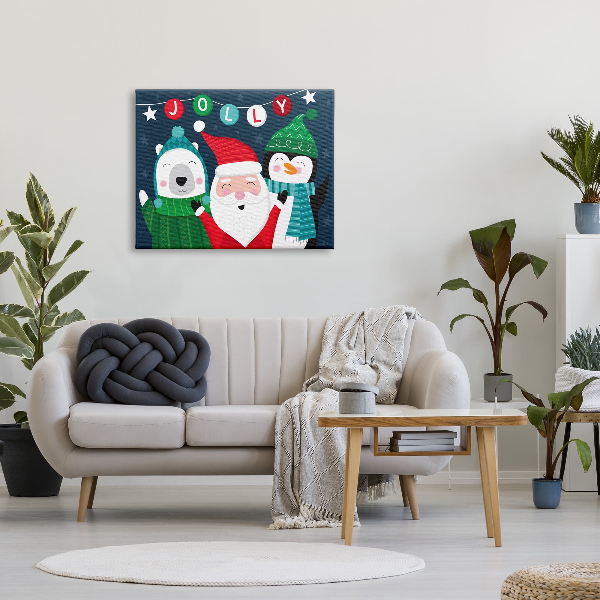Stupell Indtries Festive Christmas Jolly Typography Santa Cla Penguin, 30 x 40, Design by Louise Allen