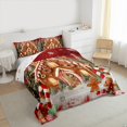 thumbnail image 3 of Manfei Kawaii Gingerbread House Queen Comforter Set,Christmas Candy Cane Bedding Sets,Red Brown Green Bedding Comforter Set For Girls Kids,Breathable Home Decor Reversible,3-Piece, 3 of 8