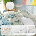 thumbnail image 4 of Blue Floral Duvet Cover Set California King Size Pastoral Eucalyptus Leaf Linen Texture Soft Lightweight Comforter Covers 4 Piece Bedding Set with 1 Duvet Cover 1 Bed Sheet & 2 Pillow Shams, 4 of 8