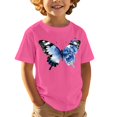 thumbnail image 5 of YunPes Cap Sleeve T-shirts for Girls Colorful Butterfly Print Crewneck Blouse Tee Kids Casual Loose Fit Pullover Summer Tops, 5 of 8