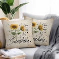 thumbnail image 2 of You Are My Sunshine Outdoor Pillow Covers Pack of 2 Sunflower Flower Bee Farm Waterproof Throw Pillow Covers Decorative Cushion Cases for Patio Garden Tent Balcony Couch 16x16 inch, 2 of 8