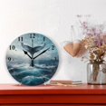 thumbnail image 2 of Whale Tail Sea Black 10 inch Wall Clocks Non Ticking Easy to Read Battery Decorative for Home Bathroom Kitchen Bedroom Living Room, 2 of 8