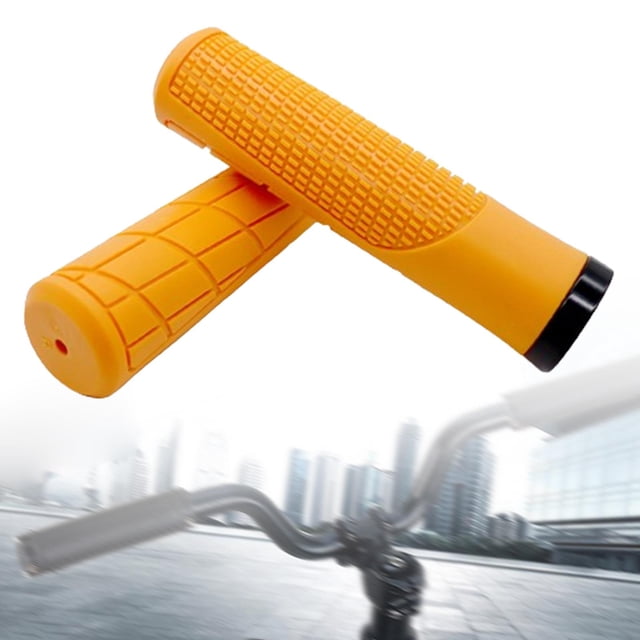 2x empuñaduras de manillar de bicicleta cubierta de barra de ciclismo de repuesto de absorción de impacto suave para Amarillo