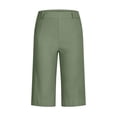 thumbnail image 6 of RYRJJ Bermuda Shorts for Women Summer High Waisted Trendy Chino Shorts Plus Size Casual Straight Leg Pull On Flat Front Shorts(Green,3XL), 6 of 8