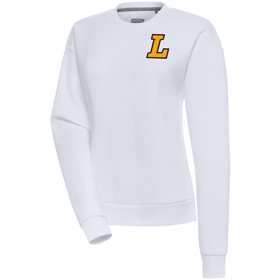 Women's Antigua White Lipscomb Bisons Victory Crewneck Pullover Sweatshirt