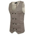 thumbnail image 5 of EQWLJWE Men Woolen Double-breasted Vest Suit Retro Business Waistcoat Men's Coat Jacket Holiday Clearance, 5 of 9