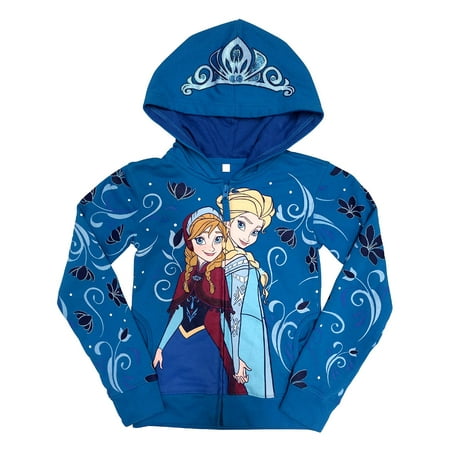 Disney Frozen Anna and Elsa Girls Zip-Up Hoodie Sweatshirt | 4