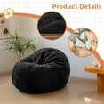 thumbnail image 6 of 3 in 1 Kids Bean Bag Chair Bed, Child Floor Sofa for Gaming, Reading, Faux Fur Floor Mattress with High-Density Foam Filling for Living Room Bedroom, 6 of 17