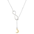 thumbnail image 1 of Delight Jewelry Goldtone Small Crescent Moon Silver tone Elegant Infinity Lariat Necklace, 1 of 4
