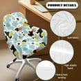thumbnail image 6 of FOR U DESIGNS Blue Black Yellow Dot Pattern Dining Chair Slipcovers Breathable Leisure Arm Chair Protector Modern Curved Back Armrests Chairs Cover for Computer Vanity Chairs, 6 of 8