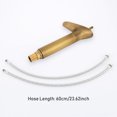 thumbnail image 3 of Tignapoo Vintage Gold LT24 European-Style High-Arc Brass Waterfall Basin Faucet with Dual 1/2" Hot & Cold Inlet Hoses, 3 of 6