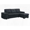 thumbnail image 5 of Lucas 97" Dark Gray Linen Sectional Sofa with Reversible Storage Chaise & 2 Stools, 5 of 7