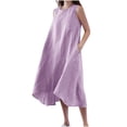 thumbnail image 1 of zanvin Robes d'Invitée de Mariage pour Femmes, Robes d'Été Décontractées pour Femmes à Col Rond Unies Sans Manches, 1 of 4