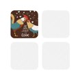 thumbnail image 2 of Kll Square Drink Coasters Set Of 4,Pu Leather Absorbent Coasters Set Decorative Coffee Cup Coasters Housewarming Gift For Home Decor-Rooster And Chicken, 2 of 9
