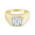 thumbnail image 2 of Asscher Cut Lab Created Moissanite Diamond Signet Solitaire Engagement Ring For Men In 14K Yellow Gold Over Sterling Silver(G-H Color,VVS1 Clarity,3.50 Cttw)-8.5, 2 of 6