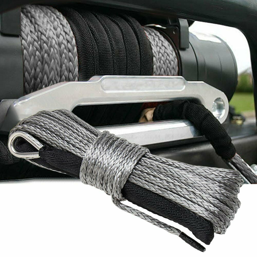 1/4"X 50' 10000LB Synthetic Winch Rope Line Recovery Cable 4WD ATV SUV w/ Sheath