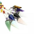 thumbnail image 3 of 7 Chakra Crystal Pendulum Star Moon Natural Quartz Reiki Hexagon Stone Pendant, 3 of 3