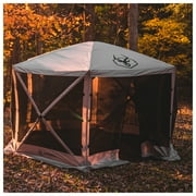 Gazelle Tents™,G6 6-Sided Portable Gazebo with TriTech Mesh, Easy Pop-Up Hub Screen Tent, Waterproof, UV Resistant, 8-Person & Table, Desert Sand, 86 x 124 x 124, GK914, Includes 3 Wind Panels