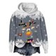 thumbnail image 1 of WILLBEST Sudadera de Mujer con Capucha, Estilo Casual, con Estampado Navideño de Ciervos con Cabeza Grande y Copos de Nieve Cuello Redondo, Manga Larga y Diseño Ligero XX-Grande, 1 of 4
