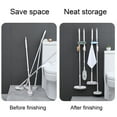thumbnail image 6 of Dream Lifestyle Mop and Broom Holder , Wall Mount Creative Cleaning Tools , Self Adhesive Broom Gripper Holds with 2 Rack Slots and 2 Hooks for Kitchen Garage Garden and Office, 6 of 8