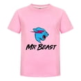 thumbnail image 1 of Ropa Verano MrBeast Niño Niña Camiseta Algodón Estampado Azul Casual Moda Juvenil Playera Fans Regalo Diario Cómoda Infantil, 1 of 4