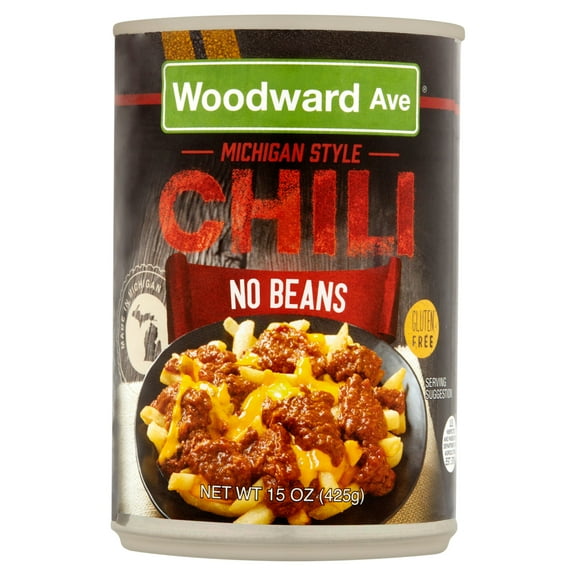 (4 Pack) Woodward Ave No Beans Michigan Style Chili, 15 Oz
