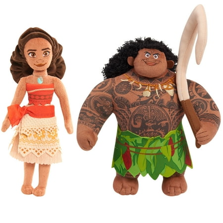 , Moana Small Bean Plush Moana 1 & Maui, Plush Basic, Kids Toys for Ages 3 up