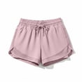 thumbnail image 5 of Cagogo Women Quick Dry Athletic Shorts Drawstring Elastic Waist Casual Slim Regular Fit Sporty Workout Running Summer Shorts Activewear Bottoms, Purple M, 5 of 5