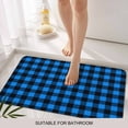 thumbnail image 3 of Black Blue Plaid Door Mat&nbsp;Indoor Outdoor Entrance, Non Slip Small Rug for Kitchen Bathroom Entryway Rug, Country Buffalo Checked Gingham Washable Doormat Floor Mat 16x24 Inch, 3 of 8