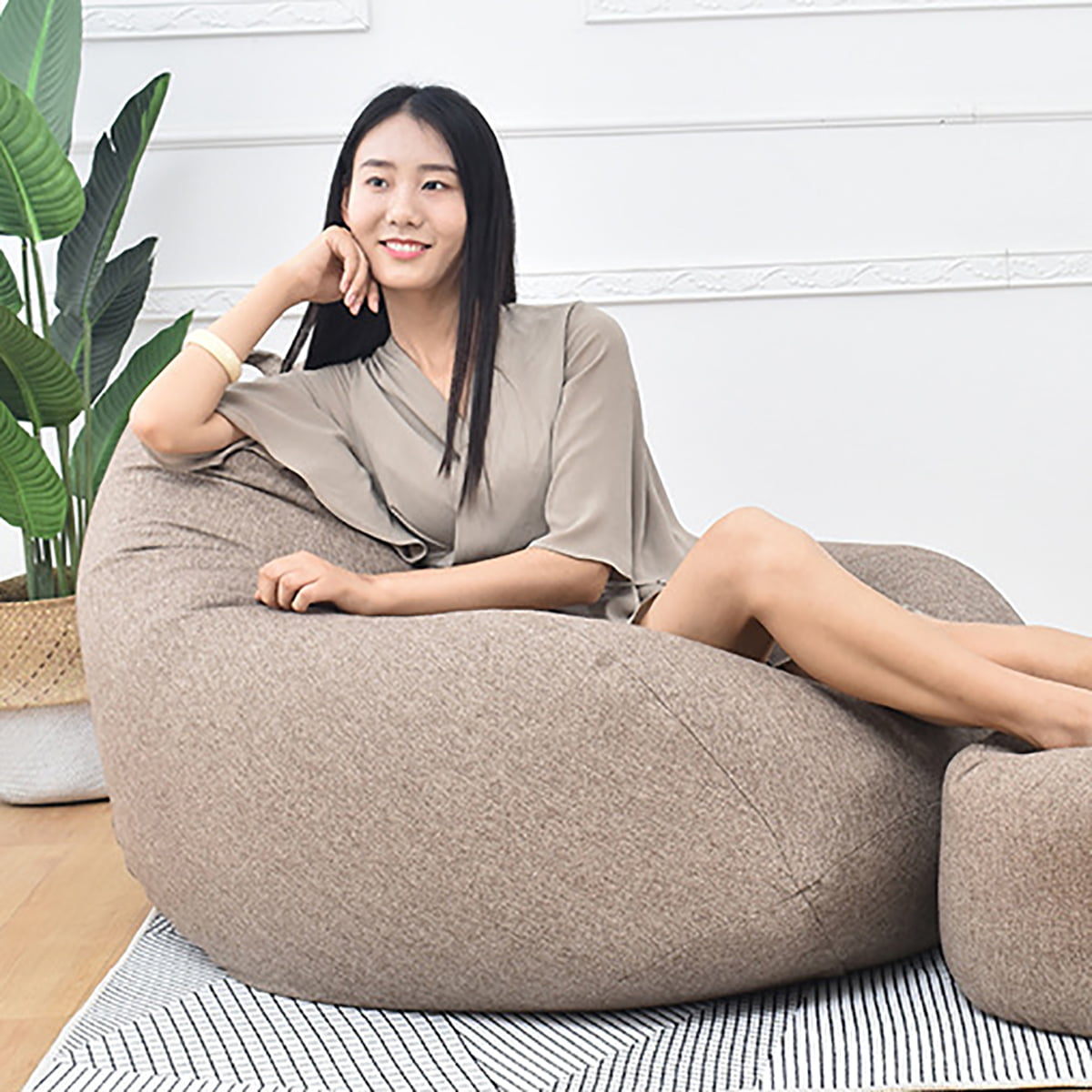 Details about   Extra Large Inflatable Bean Bag Sofa Indoor Outdoor Chair Seat Lounge Footstool 