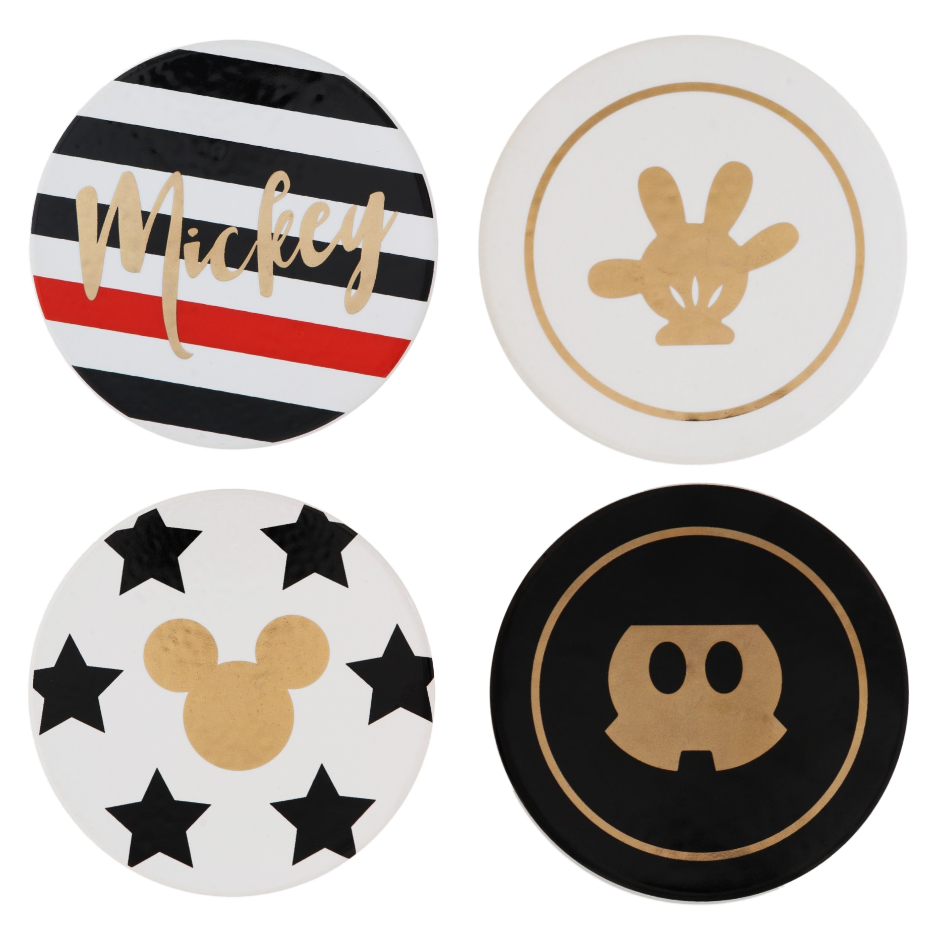 Set of 4 Wood Coasters Mickey Mouse Disney Coasters