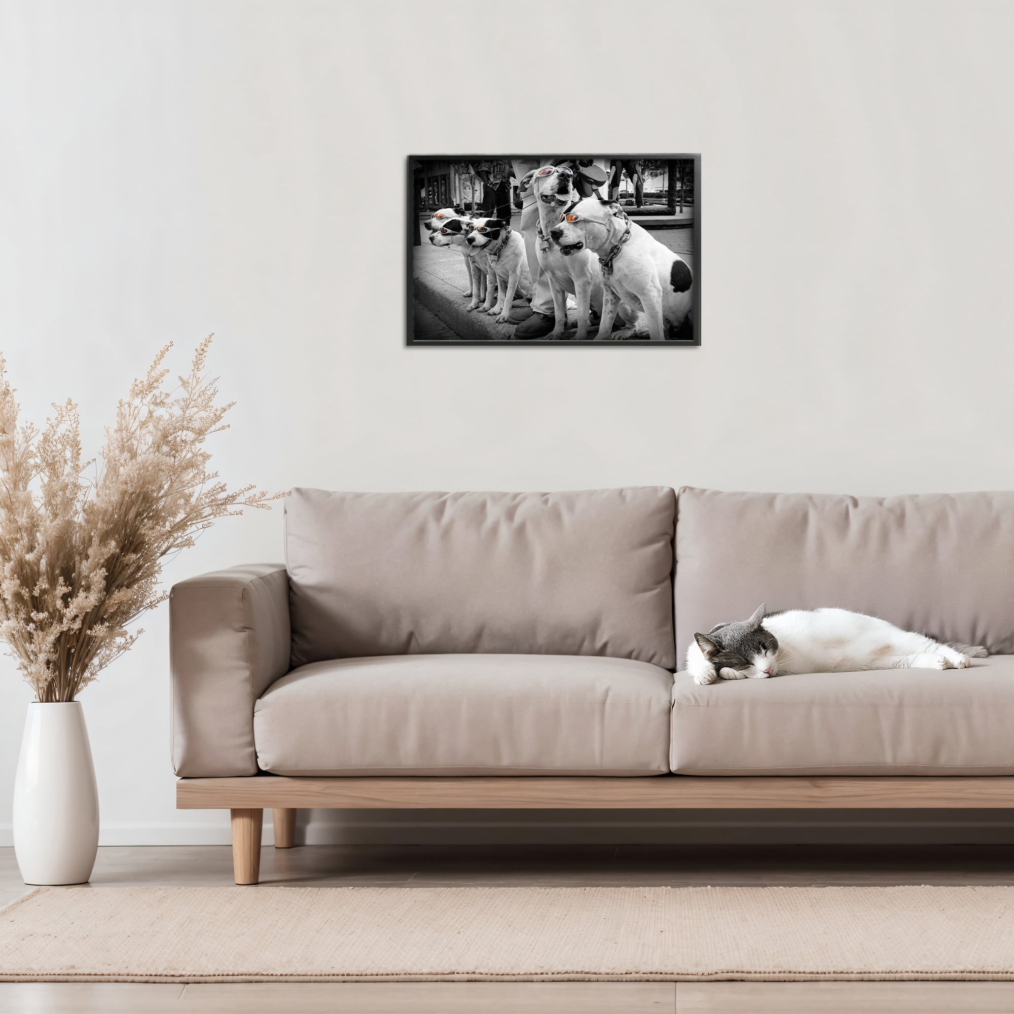 Stupell Industries Afternoon Stroll Pups Black Framed Giclee Art, design by Scott Henderson