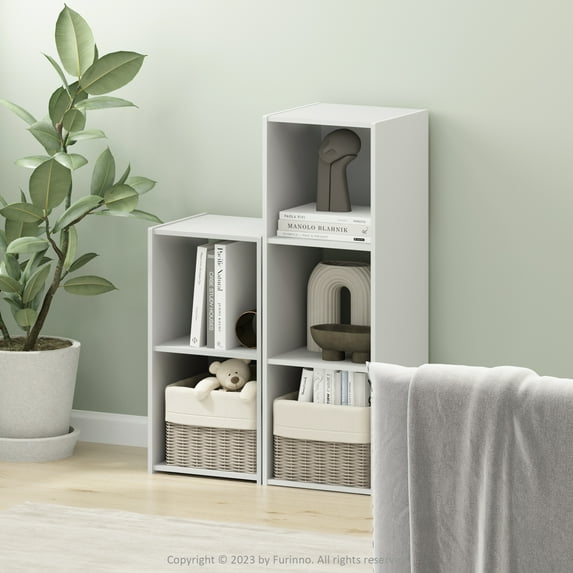 Furinno Pelli Cubic Storage Cabinet, 2x1, White