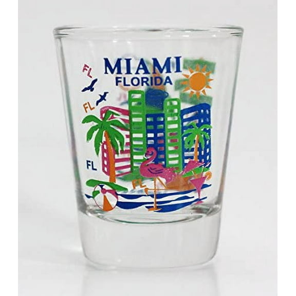 Miami Florida Attractions Collage Shot Glass