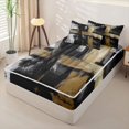 thumbnail image 2 of Erosebridal Abstract Brush Stripes Zipper Twin Comforter Sets with Fitted Sheet and 2 Pillowcases,Graffiti Lines Art Zipper Bedding Set For Girls,Black Reversible,4pcs, 2 of 7