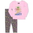 Star Wars Toddler Girls Baby Yoda Long Sleeve Tshirt & Leggings, 2Piece Outfit Set (2T4T