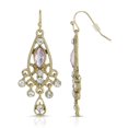 thumbnail image 3 of 1928 Jewelry Teardrop Filigree Pink Crystal & Clear Crystal Charm Chandelier Earrings, 3 of 3