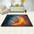 thumbnail image 2 of SKYSONIC 72x48in American Football Ball Area Rug, Fire and Water Floor Carpet for Indoor Living Dining Room and Bedroom Area, 2 of 7