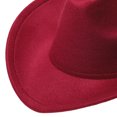 thumbnail image 4 of Lispipm Kids Wide Brim Western Cowboy Hats Toddler Girls Boys Felts Windproof Travel Sun Hat Outdoor Classic Caps Red 4-10 Years, 4 of 5