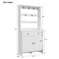 thumbnail image 6 of RichYa Entryway Shoe Storage Cabinet with Coat Rack, Shoe Rack Organizer with 2 Drawers & 2 Doors for Living Room,White(B), 6 of 8