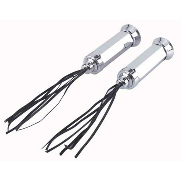 Grips Square Classic W/Streamers Chrome. Bike grips, bicycle grips