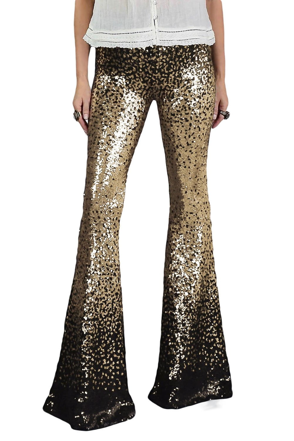 Gold Gradient Sequined Pants 
