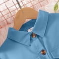 thumbnail image 6 of WUANDIXFA Girls Long Sleeve Dress with Hat, Lapel Collar Button Down Midi Dress Swing Casual Dresses with Belt (Blue, 9-10 Years), 6 of 9