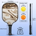 thumbnail image 4 of Pickleball Paddles Set Of 2, Fiberglass Surface, Liquid & Marble Print, 4 Balls & Bag, 4 of 5