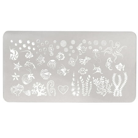 Fingernails Mixed Design Stencil Template Painted Plate Gel Nail Tool 1 Sheet
