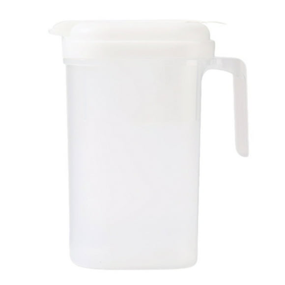 yulier 1800ML Plastic Pitcher, Clear Water Pitcher with Lid, Fridge Jug, Large Capacity, Shatterproof, Easy to Clean, Great for Iced Tea, Coffee, Lemonade, Juice, Milk, and More, White