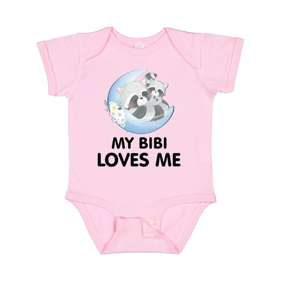 Inktastic Raccoon My Bibi Loves Me Boys or Girls Baby Bodysuit