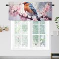 thumbnail image 1 of Cortinas opacas con diseño de pájaros y flores, color rosa, para sala de estar, dormitorio, baño, cenefas con diseño de pájaros en la rama de un árbol, 137 x 45 cm (1 unidad), 1 of 5
