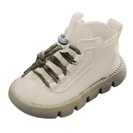 

Hwmodou Children Short Boots British Fashionable Thick Sole Short Boots Girls Handsome Retro Trend Leather Boots